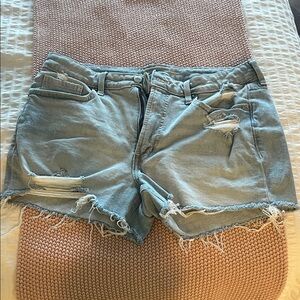 American Eagle Outfitters Light Blue Distressed Jean Shorts